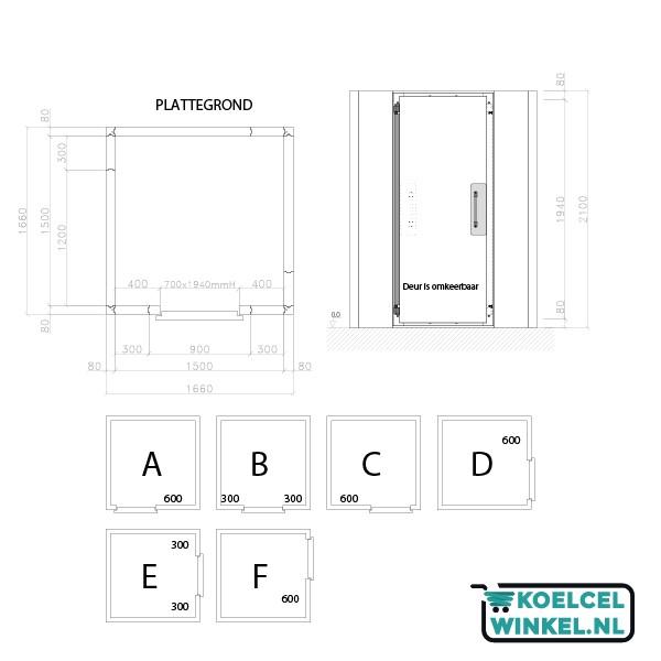 Isomasters Minibox Koelcel 1500 x 1500 x 1940mm