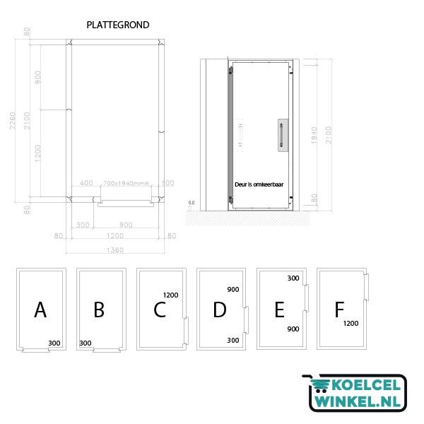 Isomasters Minibox Vriescel 1200 x 2100 x 1940mm