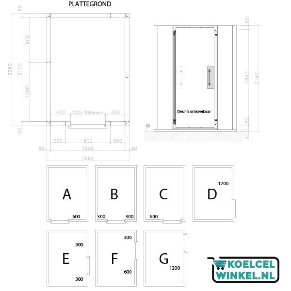 Isomasters Minibox Vriescel 1500 x 2100 x 1940mm