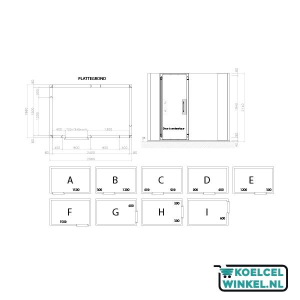 Isomasters Minibox Vriescel 1500 x 2400 x 1940mm